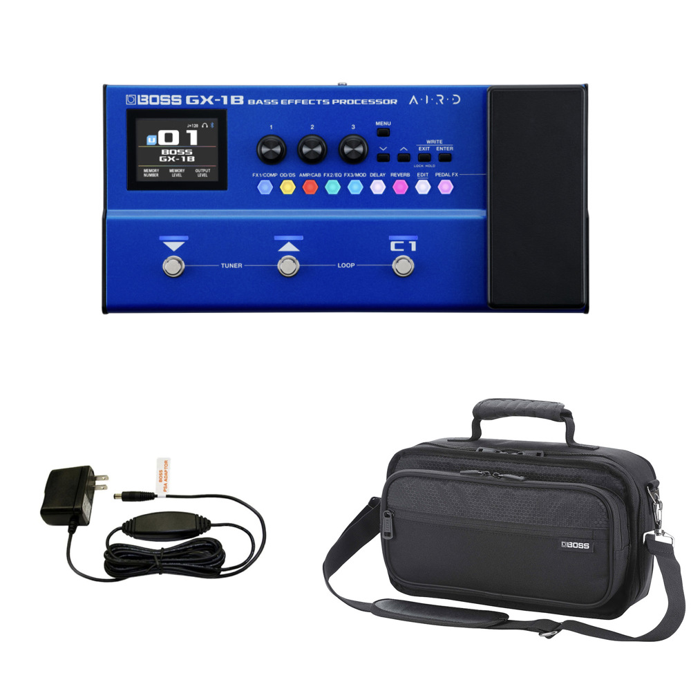 BOSS ボス GX-1B ベース用マルチエフェクター 純正ケース(CB-BM-S)純正アダプター付きセット Bass Effects Processor (BOSS GT-1B 後継機種)