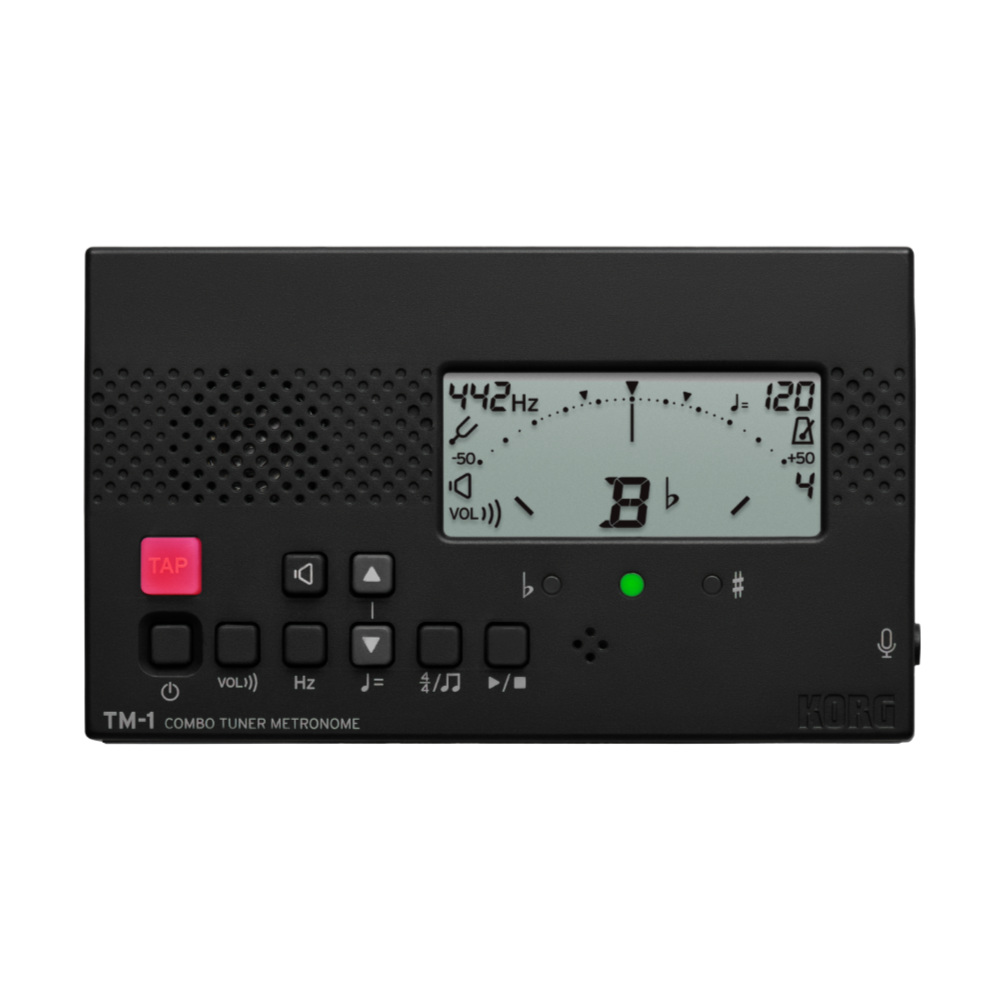 KORG TM-1 BK チューナー＆メトロノーム 純正クリップマイク/譜面台トレイラック付きセット 吹奏楽 管楽器 弦楽器 ブラスバンド オーケストラ トップ画像