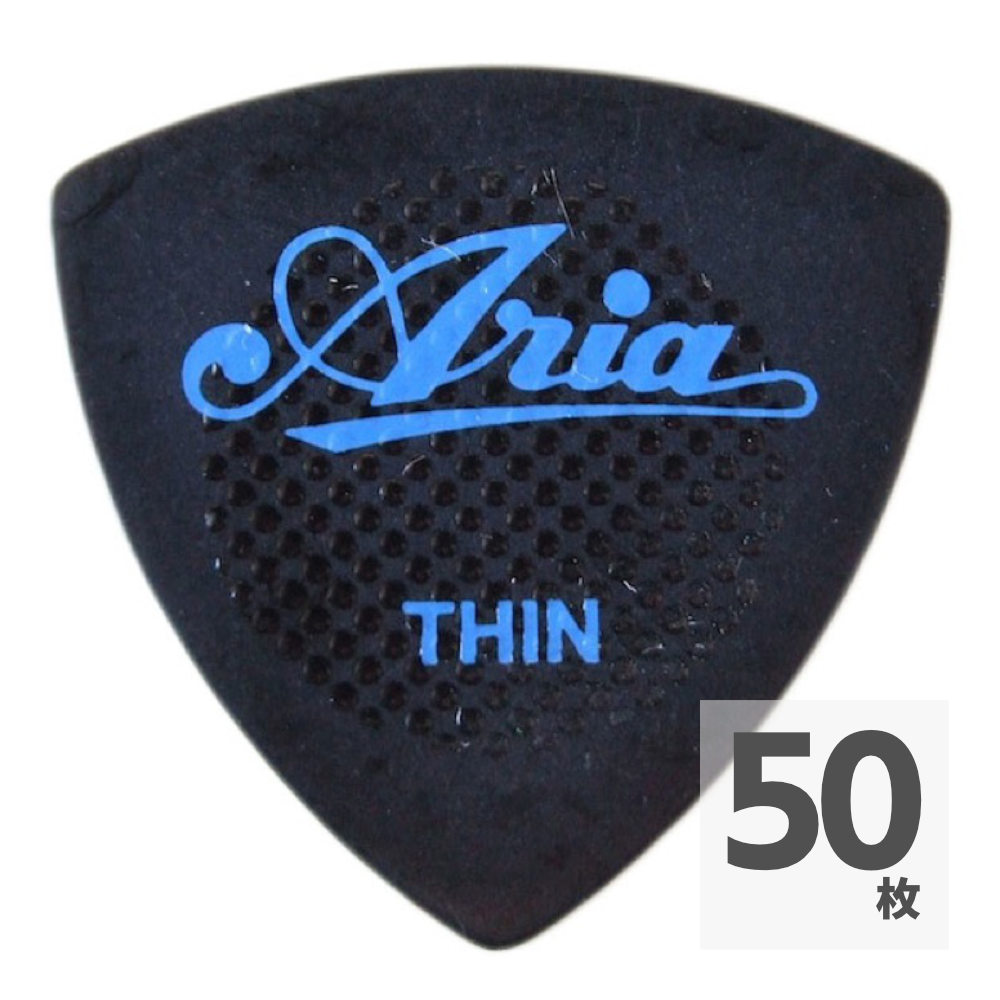 ARIA RUBBER GRIP THIN BK×50枚 ギターピック