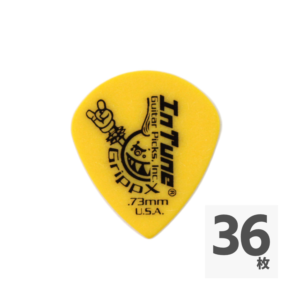 In Tune Guitar Picks DGP4-C73 GrippX-XJJ 0.73mm Yellow ギターピック×36枚