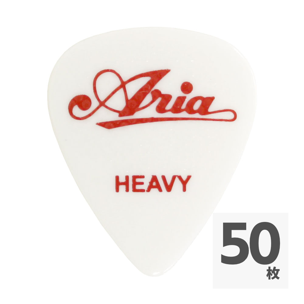ARIA RUBBER GRIP Tear Drop HEAVY WH×50枚 ギターピック