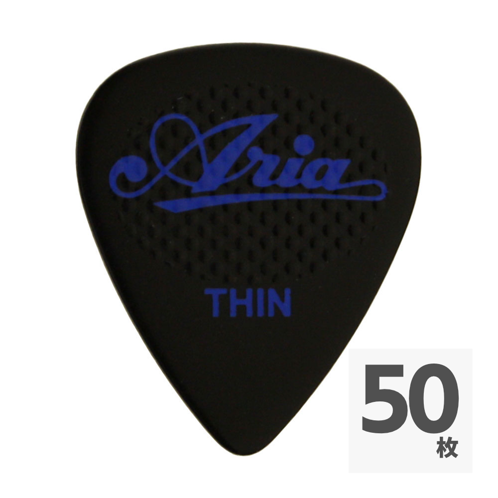 ARIA RUBBER GRIP Tear Drop THIN BK×50枚 ギターピック