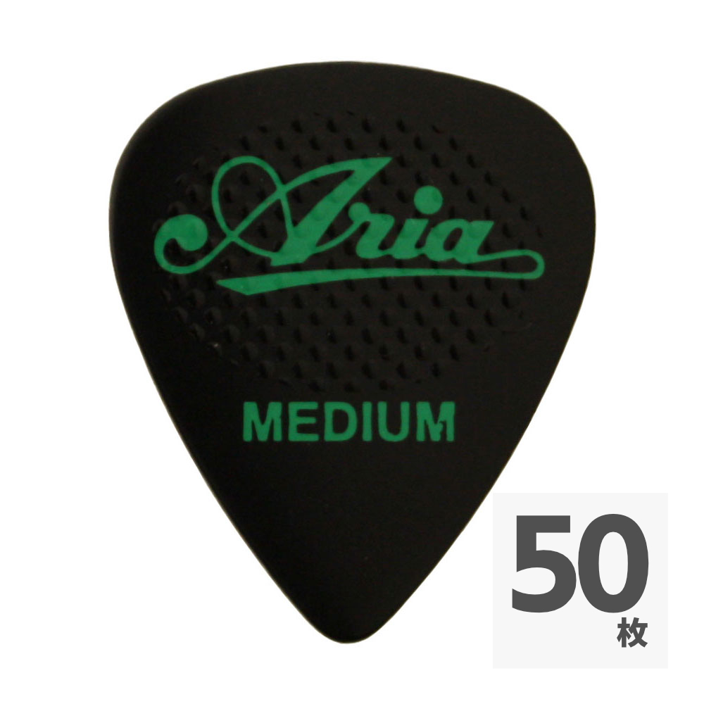 ARIA RUBBER GRIP Tear Drop MEDIUM BK×50枚 ギターピック