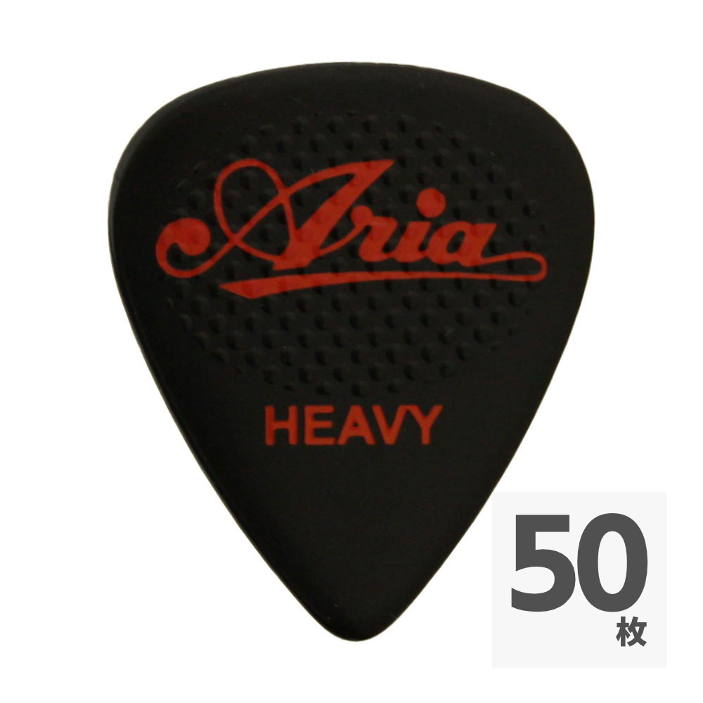 ARIA RUBBER GRIP Tear Drop HEAVY BK×50枚 ギターピック