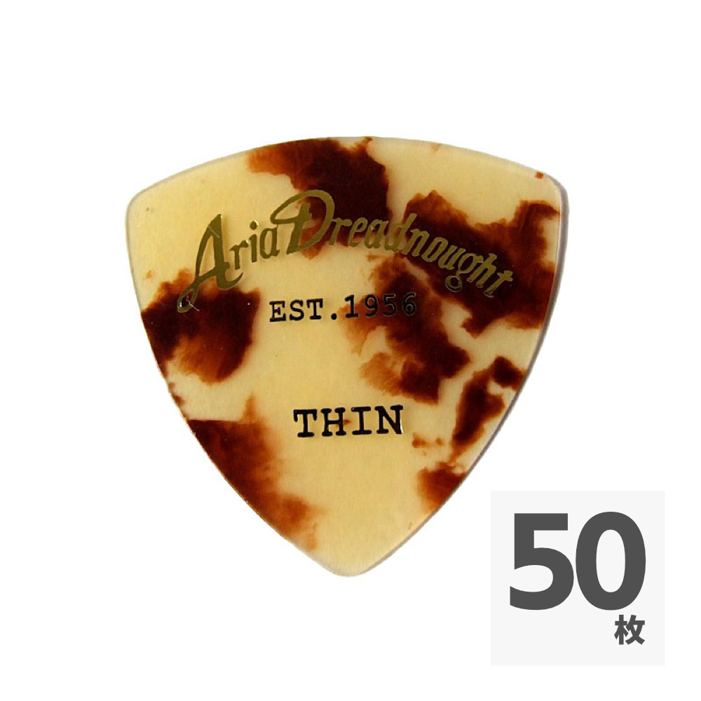 ARIA Aria Dreadnought セルロイド Triangle THIN 0.5mm べっ甲柄×50枚 ギターピック